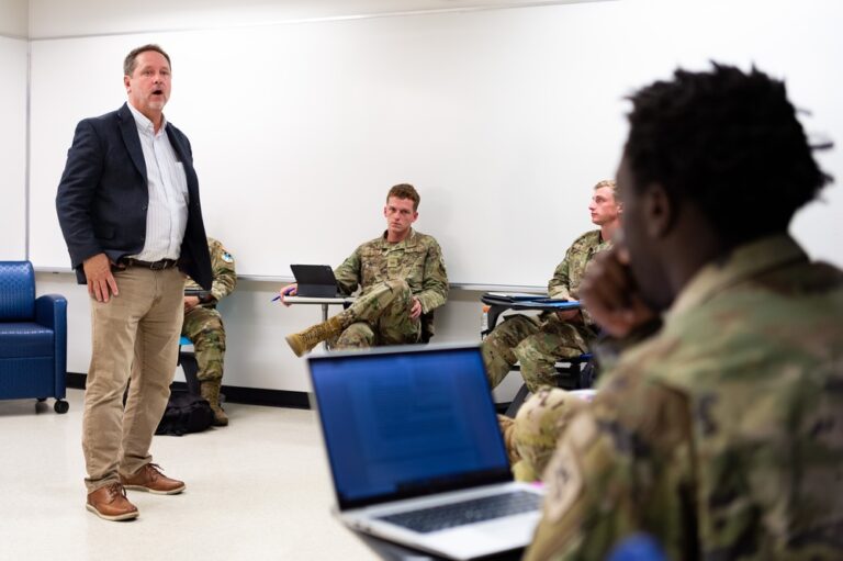 Air Force Cadet Studying